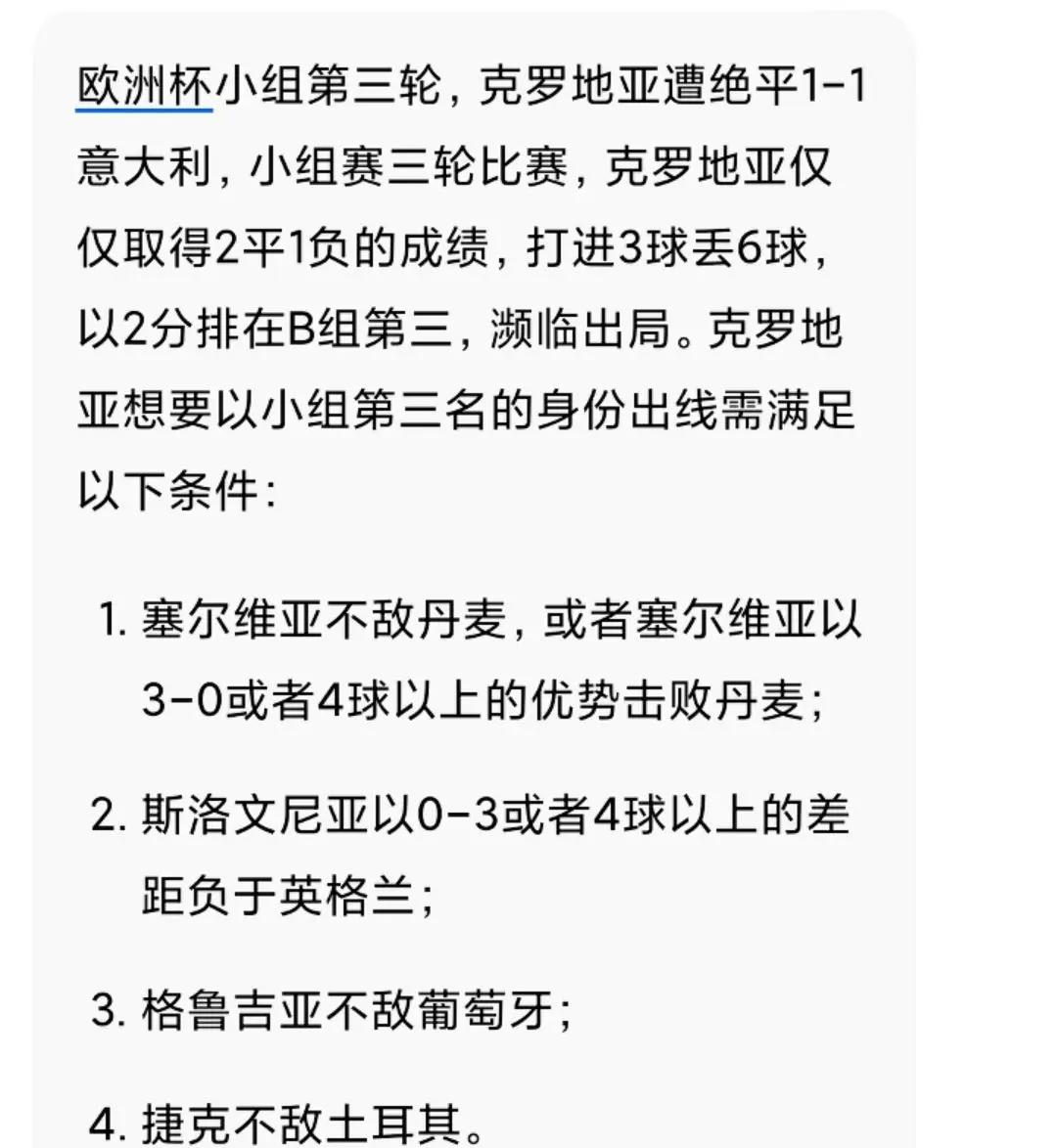 关于克罗地亚主场大胜斯洛伐克，升至小组第二的信息